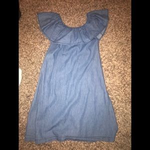 Off the shoulder jean dress